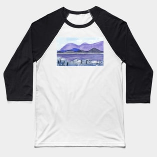 Purple Mountains. Watercolor Painting Baseball T-Shirt